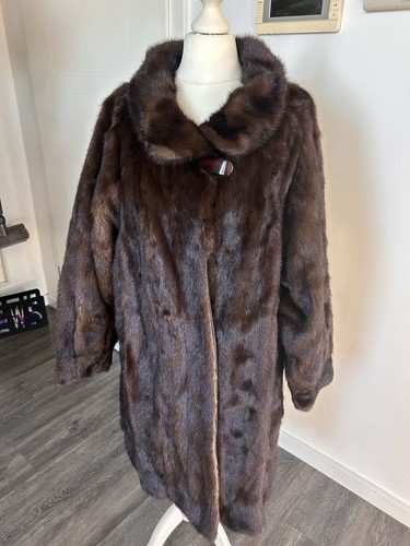 Nerz pelz damen mantel dunkel - nerz,