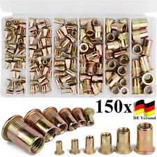 150x Stahl Nietmutter-Sortiment Box Blindnietmuttern Satz Einnietmuttern Set DE