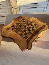 Schachbrett Olivenholz Schachspiel Neu Holz Schach Figuren Metall