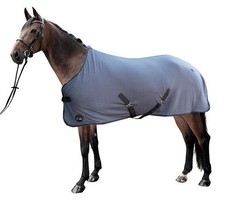 Abschwitzdecke -London- mit Kreuzgurten  weinrot dklblau grau HKM 15002