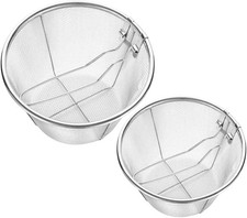2x Edelstahl Frittierkörbe