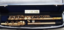 24ct Gold Querflöte Gold Gold Flute open holes B-Foot Flauta or Flauto d'oro