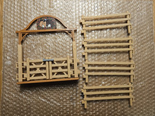 Tor mit Spielzäune Pferdekoppel Zäune 4 Stück hellbraun