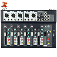 Pro 7-Kanal Audio Mixer Bluetooth USB Sound Verstärker Konsole Mischpult Console
