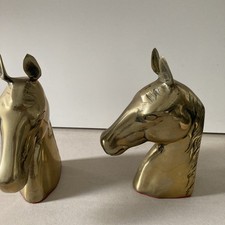 Vintage 1 Paar Buchstützen, Pferde Messing ? 3,2 kg  Skulptur edel 23x13x7cm