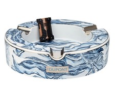 S.T. Dupont Zigarren Aschenbecher XL Porzellan blau Ref.006726 Full Set