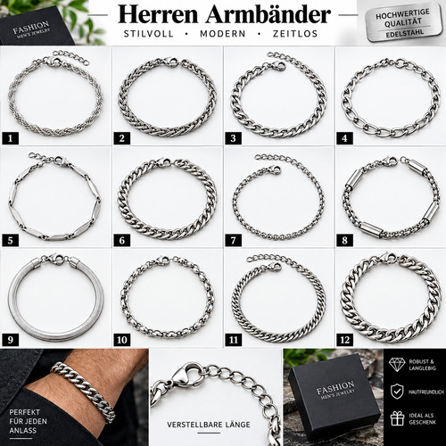 Herren armband edelstahl - herren,
