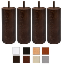Möbelfüß Holz Rund Ø5cm 10/15cm - Sofa Bett Schrank Couch Tisch Beine Massivholz