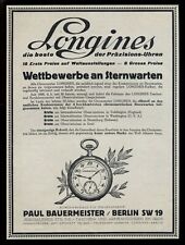 Grosse Werbung 1926 Longines