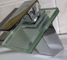 DESIGN GLAS ARMATUR WASSERHAHN EINHEBELMISCHER WASSERFALL  HAC24