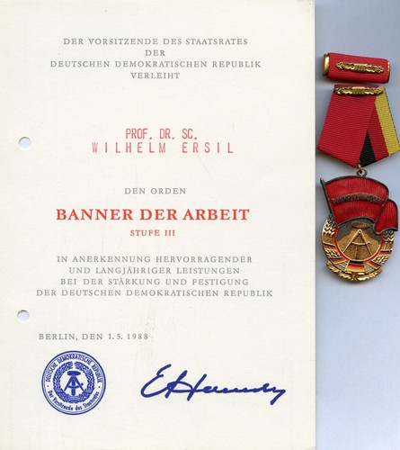 Ddr orden banner - -, arbeit
