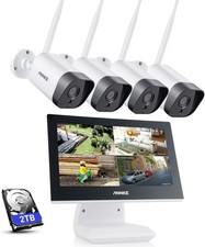 ANNKE Überwachungskamera Aussen Set Monitor, 10''Monitor 4CH Funk NVR Alexa