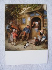 Postkarte Ansichtskarte Sammlung Kunst Gemälde van Ostade Fiedler Gruppe