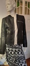 H&M schwarze Leder Imitat Jacke, Rocker-Stil, gesteppt, Gr. 170/S
