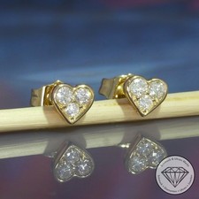 Wert 690 € Brillant Herz Ohrringe (0,17 carat) in 585 14 Karat Gelb Gold xxyy
