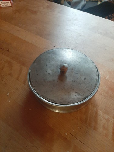 Vintage zinn dose mit - mit, deckel