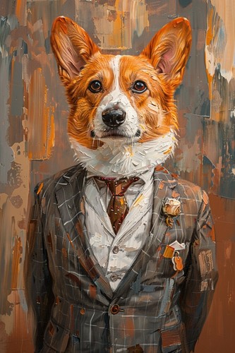 Lustiger corgi hund anzug - lustiger, im