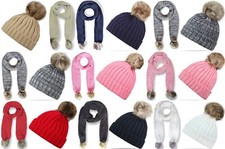 Winterschal+Mütze Bommel