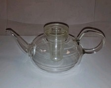 Teekanne  1,0 L DDR, Saale Glas, Jenaer Glas Wilhelm Wagenfeld, Bauhaus 