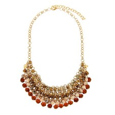 Halsschmuck Damen Halskette Gold Braun rosa kurz Collier Frauen Sweet Deluxe