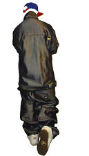 Vintage 1990s SOUTHPOLE SUIT Baggy + Jacke *shiny* silberglanz W34/L TOP ZUSTAND