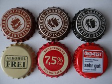 6 Kronkorken, Stralsunder Brauerei, Störtebecker, Vorpommern, Germany, neu