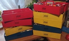 LEGO Konvolut 10 kg + 9 Sortierkästen Minifiguren Fahne Antenne 70er 80er