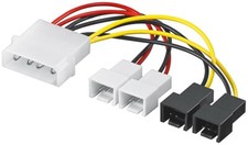 PC Lüfter Strom Kabel Lüfterkabel Adapter 4 PIN zu 4x Molex 3 PIN 2x 12V 2x 5V 