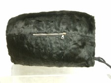 alter Muff pelz Fell Handwärmer Flanieren Nerz Klassisch Schwarz Reißverschluss