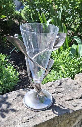 Jugendstil vase versilbert mit - versilbert,