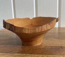 Handgefertigt geschnitzt Holz Natur Urchfont Zedernholz Maserung Topf Schüssel Schale MKF 5" 