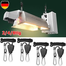 8x Pflanzenlampe Aufhänger Ratsche Seil 1/8"Wachstumlampe Grow Lampe Flaschenzug