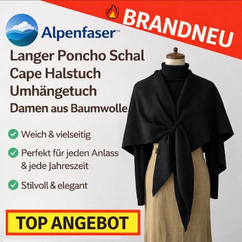 Alpenfaser langer poncho - alpenfaser™,
