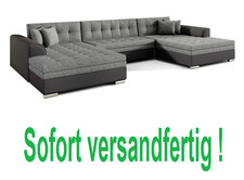 GRAU-SCHWARZ stof+LEDER U-FORM