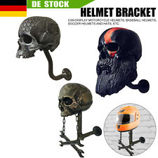 Motorradhelm Totenkopf helmständer helmhalter Wandhalterung Resin Schädel DE