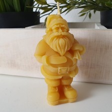 Bienenwachskerze Weihnachtsmann Kerze mit Sack 9 cm - Bienenwachs Weihnachtsmann