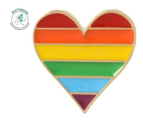 Anstecker regenbogen herz - regenbogen,