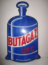 Emailschild - Tankstellen - Ausleger mit zwei Seiten Butan Gas Schild - BUTAGAZ