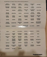 Tupperware Kompakt-Etiketten Trockenvorrat  Schwarz NEU