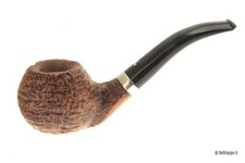 L'Anatra Sandblast with silver band - Bent Apple - 9mm filter