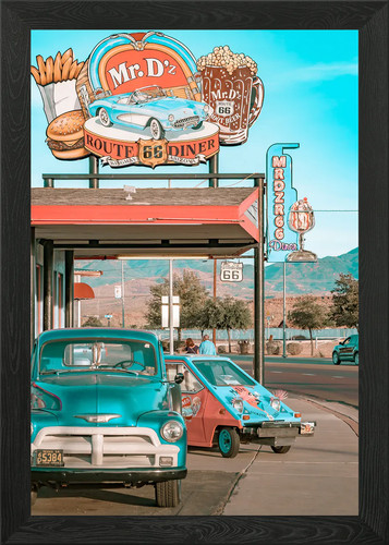 Route diner gerahmtes - diner,