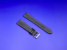 Uhrenarmband Ziegenleder FLUCO „Montana Ziege“ 20 mm Schwarz, Made in Germany