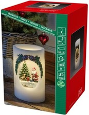 LED Echtwachskerze "Weihnachtsmann mit Hund" Konstsmide 1891-100