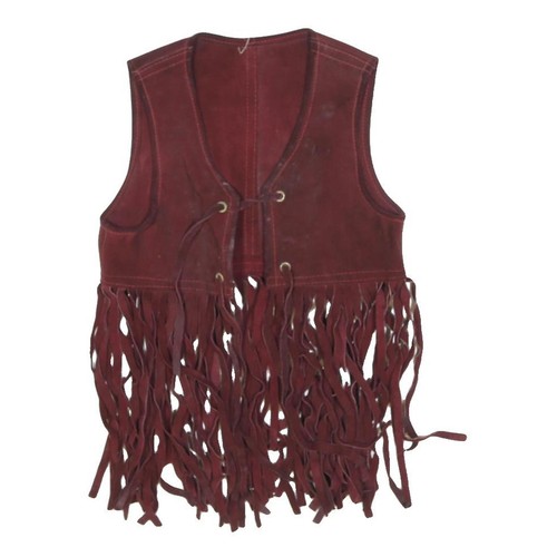 Damen rote leder fransen - rote,