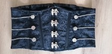 NEU! CHOUCO Gothic Unterbrustkorsett schwarz/silber aus schwarzen Brokat