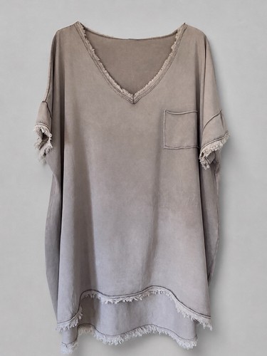 Damen shirt taupe oversize - damen,