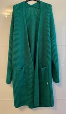Strickmantel smaragd grün - , mit