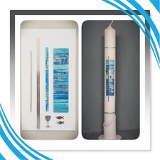💙 Bastel-Set für Taufkerzen / Kommunionkerzen 💙 - Kerzen selber gestalten ! 05