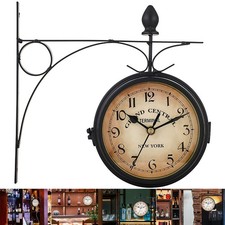 Zweiseitige Bahnhofsuhr Retro