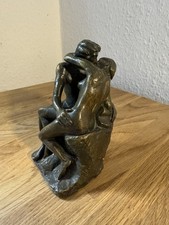 Bronzeskulptur  Der Kuss Rodin Reproduktion Vintage. mit Patina